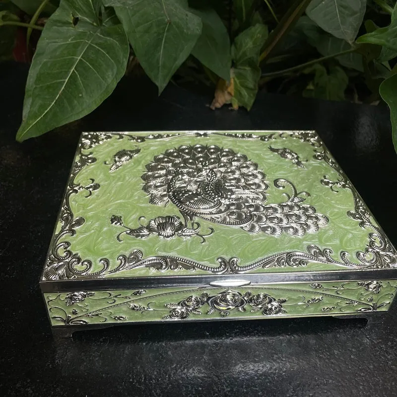 4 in 1 Peacock Enamel Dry fruit box