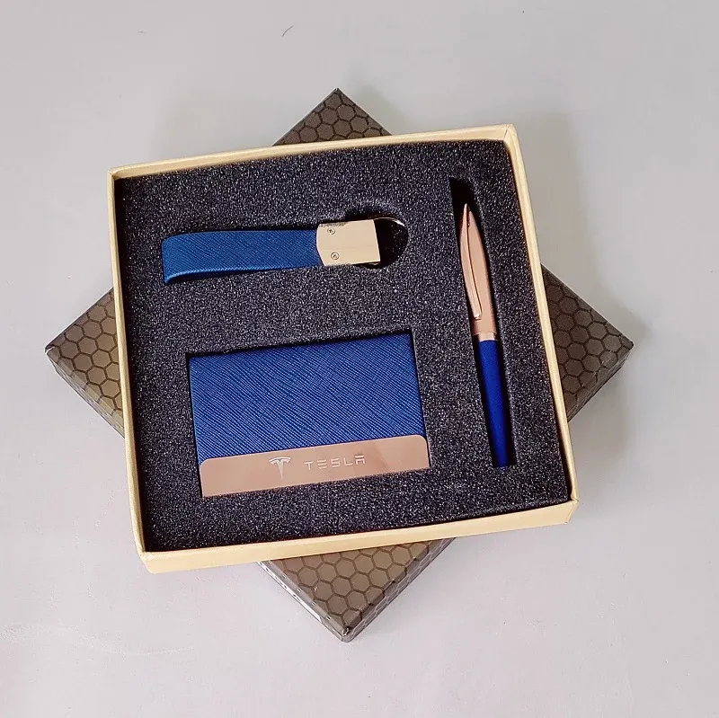 TESLA Pen + Keychain + Visiting Card