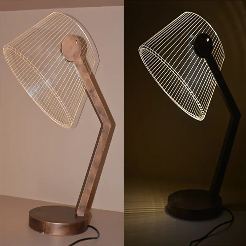 Chic Wooden Glass Lamp