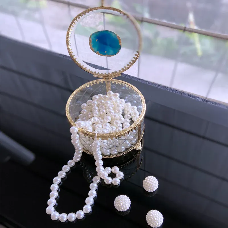 Agate Stone Glass Jwellery Box