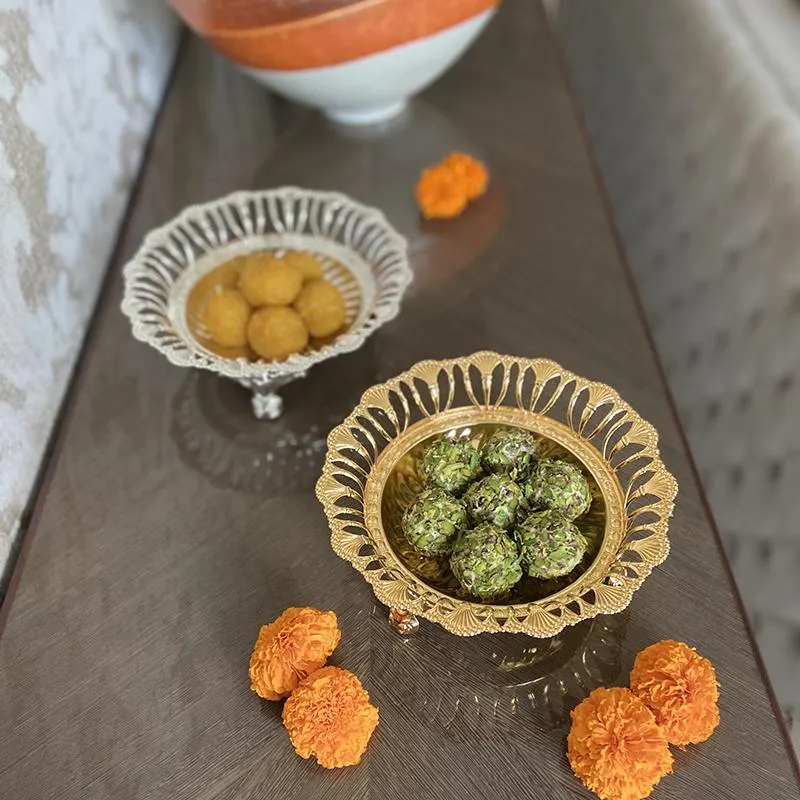 Golden Round Tray