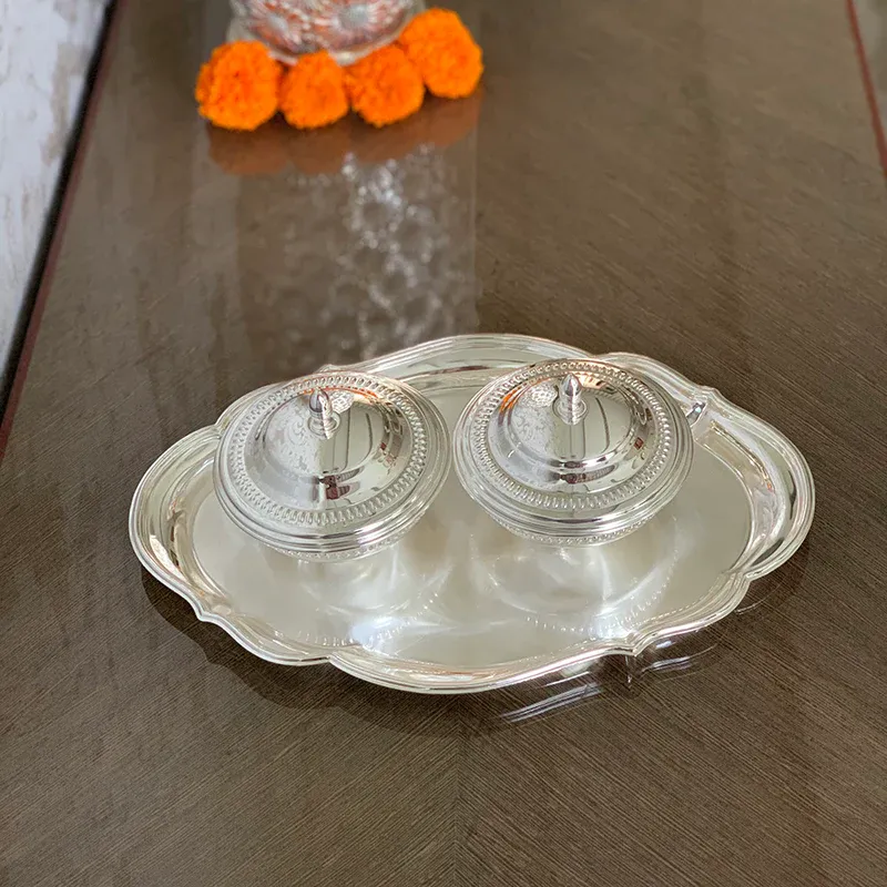 Tray With 2 Sugar Bowls