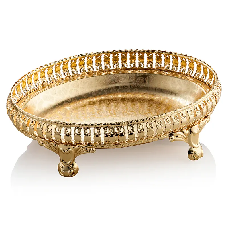Oval Shape Golden Platter
