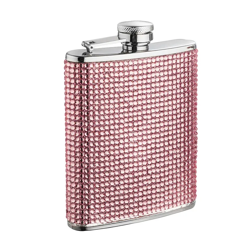 Pink Acrylic Hip Flask Stainless Steel