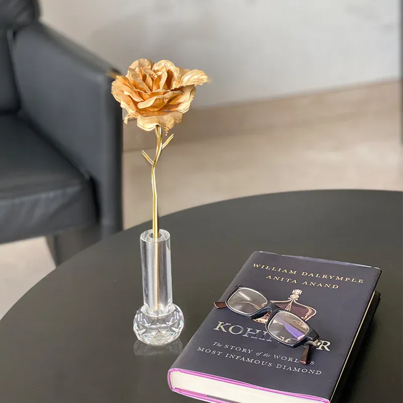 Golden Rose with Stand Large